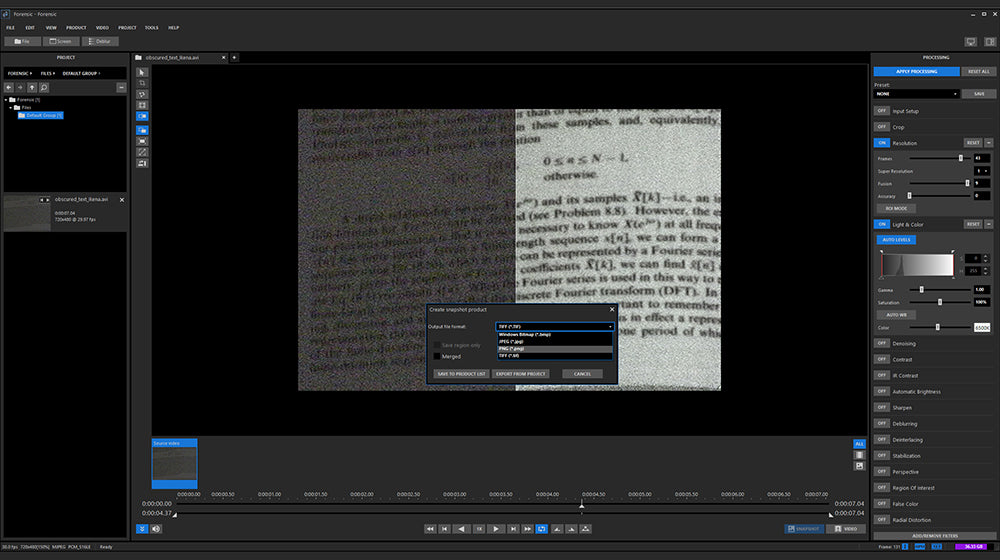 Forensic Studio interface showcasing video enhancement and redaction in a single tool.