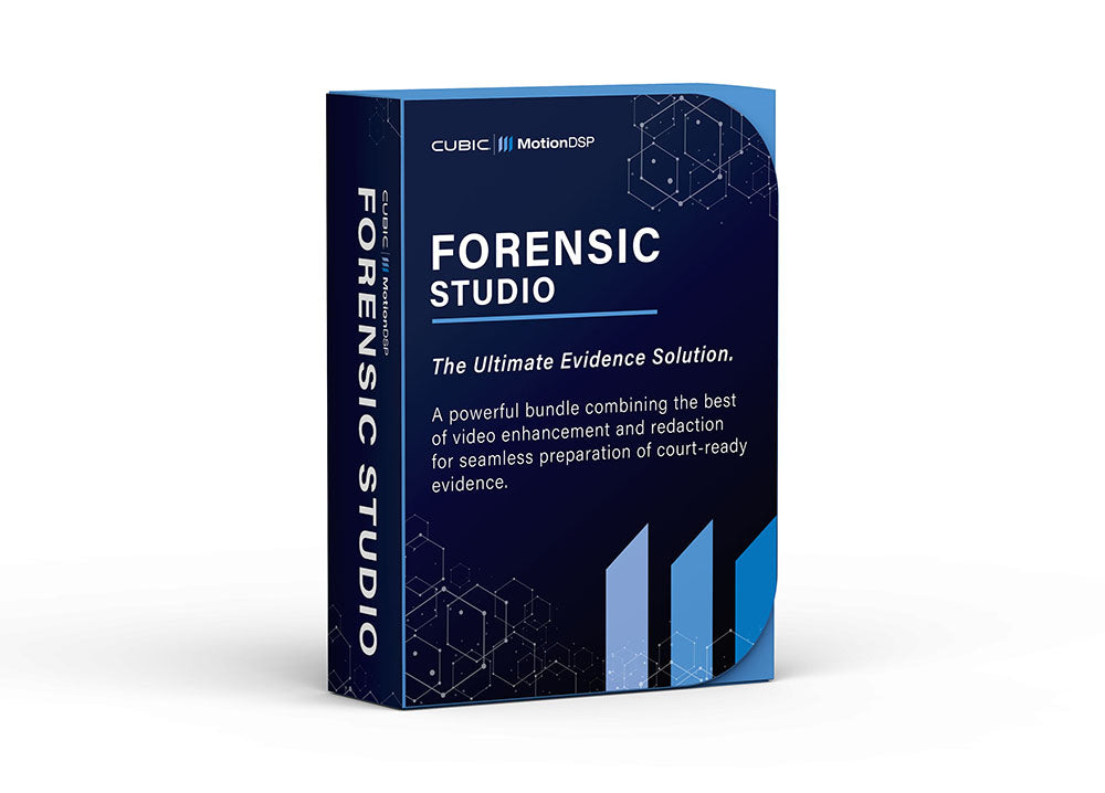 Forensic Studio software for video enhancement and redaction.